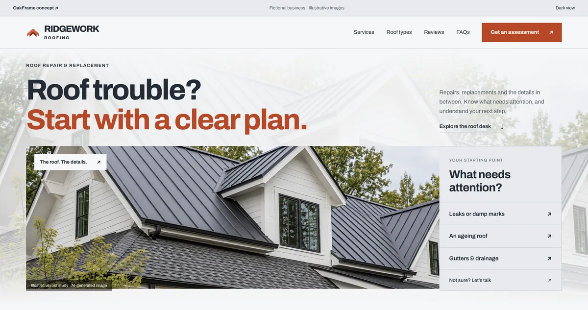Ridgework Roofing concept